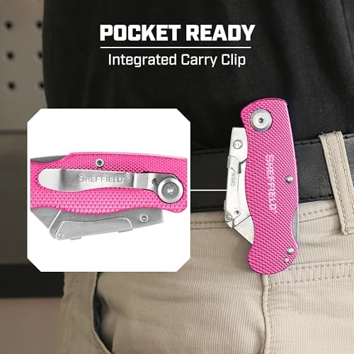 Sheffield Lock Back Utility Knife 3 Pack with 10 Utility Knife Blades - Image 6