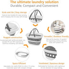 2 Pack Compact Collapsible Laundry Basket, Small Size Pop-Up Hamper Perfect for Bedroom Side,Bathroom,Travel, Not for Large Families, Foldable with Handle, Measures 16 x 12.5 x 9.5 In, (Gray) - Image 3