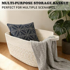 65L Large Laundry Basket with Handles,Woven Blanket Basket,Yellow - Image 6