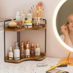 2-Tier Corner Bathroom Counter Organizer, Larger Size - Image 2