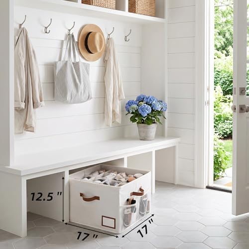 StorageWorks Shoe Storage Organizer for Closet, Up to 16 Pairs, Beige - Image 2
