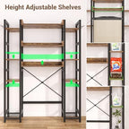 Besiost Over The Toilet Storage, 11 Tier Bathroom Organizer with Dual Side Racks and 2 Fabric Drawers, Adjustable Freestanding Rack Space Saver for Small Spaces, Rustic Brown - Image 6