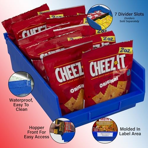 Akro-Mils 30150 Heavy Duty Plastic Shelf Bins, 12"x 8"x 4", Blue, 12-Pack - Image 3
