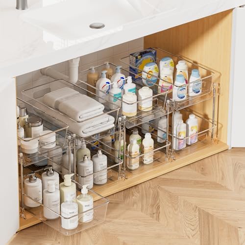 Vtopmart 4 Pack Pull Out Bathroom Under Sink Organizer (S-Standard) by Vtopmart