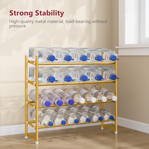 Tajsoon Expandable Shoe Rack for Closet 4 Tier, 28“-41“Stackable, Gold - Image 5