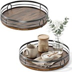 LAMU 2 Pack 9'' 10'' Lazy Susan Turntable Organizer for Cabinet, Round Wood Lazy Susan for Table Top, Countertop, Pantry, Spice, Bathroom Vanity, Coffee, Decor by YourHome-OrganizationHelper