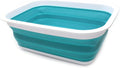 SAMMART 9.2L (2.37Gallon) Collapsible Tub - Portable Outdoor Picnic Basket/Crater - Foldable Shopping Bag - Space Saving Storage Container (M, Bright Blue) by SAMMART
