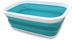 SAMMART 9.2L (2.37Gallon) Collapsible Tub - Portable Outdoor Picnic Basket/Crater - Foldable Shopping Bag - Space Saving Storage Container (M, Bright Blue) by SAMMART