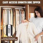 Garment Bags for Hanging Clothes 50” Long, Ultra Clear Suit Bags for Closet Storage, Moving Organization, Travel Covers with 10" Gussets for Coat, Dress, Shirt and Sweater - 2 PCS - Image 3