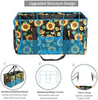 Joyfol Day Extra Large Utility Tote Bag, Reusable Grocery Bags Foldable, Upgraded Metal Frame, With Sturdy Handles Reinforced Bottom Heavy Duty Oxford Fabric Moving Shopping Bags, Sunflower - Image 4