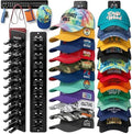 2 Pack Hat Organizer for Baseball Caps,Detachable DIY Hat Rack for Wall Hold Up to 22 Hats,Baseball Cap Organizer Cap Holder Hat Hangers for Wall Closet Door Bedroom (1A-Black) by Hatisan