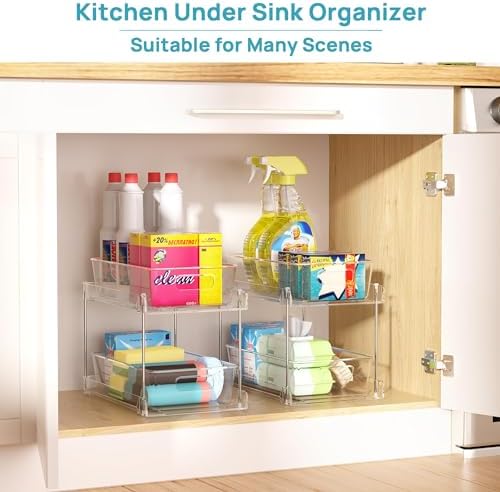Vtopmart 4 Pack Pull Out Bathroom Under Sink Organizer (S-Standard) - Image 6