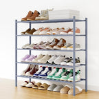 Smiry Bamboo Shoe Rack, 16 Vertical Slats, 5 Tier - 33.7" Wide, Grey by Smiry