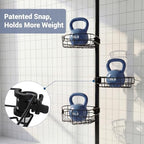 Standing Shower Caddy Corner, 4-Tier Adjustable Height Bathroom Organizer, 6-Section Pole, Sturdy Floor Standing Shelf for Shower – No Drilling, No Spring Tension - Image 6
