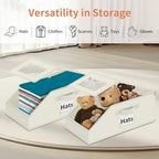 Aokeyee Hat Organizer for Baseball Caps - 2PCS Stackable Storage with Clear Window Lid, Flip-Top Access, Space-Saving Hat Box for Closet, Breathable Fabric (beige) - Image 6