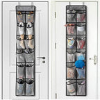 KEEPJOY Over The Door Shoe Organizer 2 Pack,Mesh Pockets Hanging Shoe Rack Over The Door,Shoe Storage Closet with 4 Hooks,Washable and Breathable Fabic,Large Size 57.5×12.6inch(Grey) - Image 4
