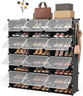 ROJASOP Portable 8-Tier Shoe Cabinet - 48-Pair Shoe Organizer with Expandable, Free Standing, Stackable Space Saving Design and 2 Exclusive Versatile Hooks for Bedroom by ROJASOP