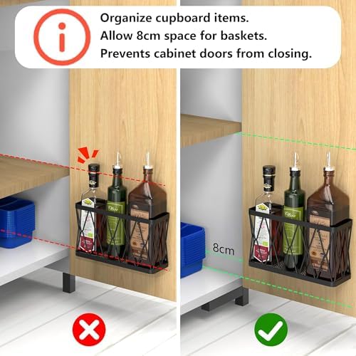 YIGII 3 Pack Adhesive Cabinet Door Organizer, Black Lid Organizer Inside Cabinet Door Storage, Slim Space Lid Holder Wall Mounted for Kitchen, Pantry, Bathroom - Image 2