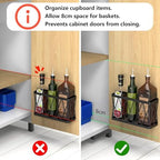 YIGII 3 Pack Adhesive Cabinet Door Organizer, Black Lid Organizer Inside Cabinet Door Storage, Slim Space Lid Holder Wall Mounted for Kitchen, Pantry, Bathroom - Image 2