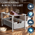 Simple Houseware Stackable Under Sink Sliding Basket Drawer, White - Image 5
