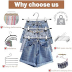 Pants Hangers Space Saving,Stackable Skirt Hangers with Clips, Hanging Closet Organizer and Storage,Clothes Hangers, College Dorm Essentials Apartment Essentials- 24 Pack - Image 4