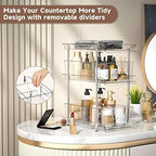 2Set 3 Tier Clear Bathroom Organizer with Dividers, Pull-Out Pantry Organization and Storage, Multi-Purpose Under Sink Organizers and Storage, Vanity Skincare Cosmetic Closet Organizer Medicine Bins - Image 5