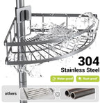 Standing Corner Shower Caddy - Rustproof Bathroom Shower Stand Shelf - Image 2