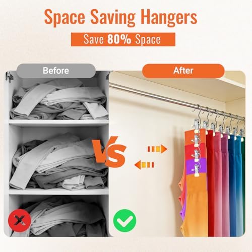 30 Pack Pants Hangers with Clip，Legging Organizer and Jean & Shorts Hangers - Image 4