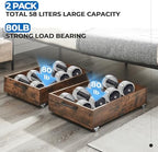 TIOPGHAD 2-Pack Under Bed Storage Drawers Organizer with Wheels, Brown - Image 3