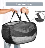 Durable Collapsible Laundry Baskets, Mesh Pop Up Laundry Hamper with Side Pocket, Foldable Clothes Hamper with Reinforced Carry Handles for Laundry, Bathroom, Kids Room, Dorm or Travel 2 Pack Black - Image 5