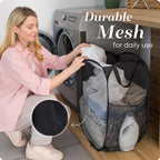 Handy Laundry Collapsible Mesh Pop-Up Hamper with Side Pocket - Image 5