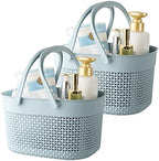 rejomiik 2 Pack Plastic Shower Caddy Basket, Portable Organizer Storage Tote with Handles Toiletry Bag Bin Box for Bathroom, College Dorm Room Essentials, Kitchen, Camp, Gym, Blue by rejomiik