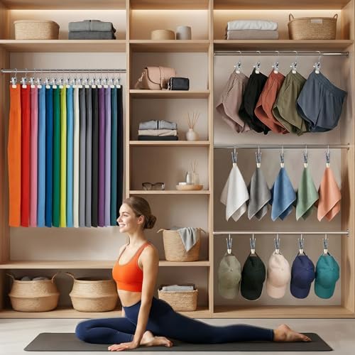 30 Pack Pants Hangers with Clip，Legging Organizer and Jean & Shorts Hangers - Image 7