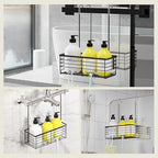 DELLAN Hanging Shower Rack, Shower Organizer Hanging for Bathroom, Black - Image 5