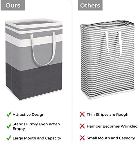 HomeHacks 4-Pack Large Laundry Basket,75L Each Waterproof, Freestanding Laundry Hamper, Collapsible Tall Clothes Hamper with Extended Handles for Clothes in the Dorm and Family-Gradient Grey - Image 5