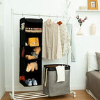 BrilliantJo 2 Pack Hanging Closet Organizer, 5 Shelves Hanging Storage with 6 Side Pockets for Clothes Shoes, 43"x12"x12"(Black) - Image 2