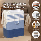 WOWBOX 2 Pack Laundry Baskets, Collapsible Dirty Clothes Laundry Hampers - Image 2