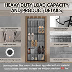Over the Door Shoe Organizer with 30 Breathable Mesh Pockets (2PC-Gray) - Image 2