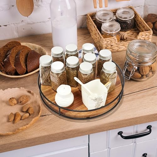 12" Acacia Wood Lazy Susan,360° Lazy Susan for Countertop or Dining Table - Image 6