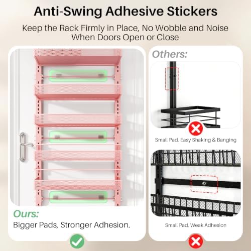 SNTD 8 Tiers Over the Door Organizer, 17" W x 6" D x 69" H, Pink - Image 6
