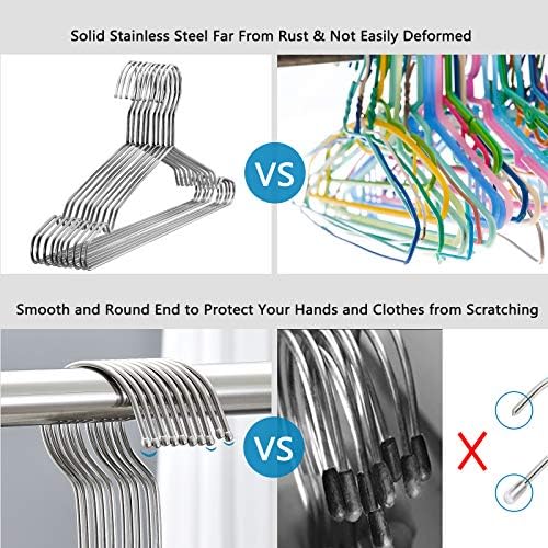 Fayleeko Stainless Steel Wire Coat Hangers - Heavy Duty, Ultra Thin, Space Saving (10 pack, 17.7 Inch) - Image 5