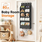 5 Tier Over the Door Shoe Organizer with 3 Bottom Hooks, Beige - Image 5