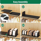 SPACEKEEPER Shelf Divider for Closet,2 Pcs Adjustable Purse Organizer,Black - Image 6