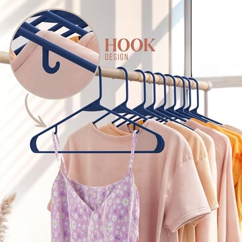 Plastic Hangers 20 Pack Navy - Clothes Hangers - Makes The Perfect Coat Hanger and General Space Saving Hangers for Closet and New Apartment Essentials - Percheros Ganchos para Colgar Ropa Hangars - Image 5