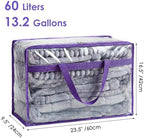 Blanket Storage Bags 4 Pack 60L Clothes Comforter Bedding Container Purple - Image 2