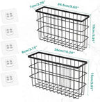 Sinnsally 2 Pack Cabinet Door Organizer,Self Adhesive Lid Organizers Inside Cabinet Storage Boxes,Hanging Storage Basket Organizer Wall Mounted Pantry Caddy Cup Holder for Kitchen,Fridge,Bathroom - Image 2