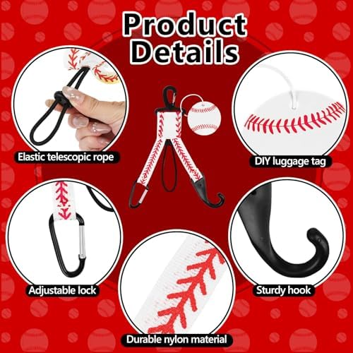 White Baseball Dugout Organizer Bat Rack Bag Hook for Fence Glove Clip Helmet Hanger Backpack Drinking Bottle Hook with Name Luggage Tag Baseball Team Gifts for Players Gear Coach Mom-2pcs - Image 2