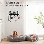 Dog Leash Holder for Wall, 8 Metal Hooks for Leashes, Harnesses & Keys - Image 5