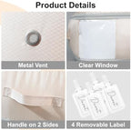 DIMJ Comforter Storage Bag - Large Capacity Ultra Space Saving Self Compression Organize for Duvet, Pillow, Bedding, Blanket Storage Organizer Nylon Compression Bags, Sheet Storage, Beige, 4 Pack - Image 6