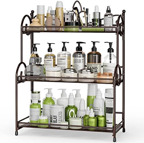 EKNITEY Bathroom Organizer Shelf Countertop - 3 Tier Spice Rack No Assembly by EKNITEY